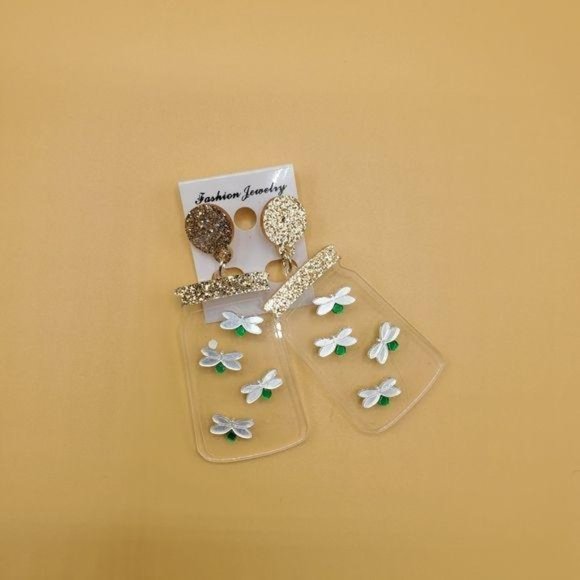 Lightning Bugs Mason jar statement earrings - Picture 5 of 6